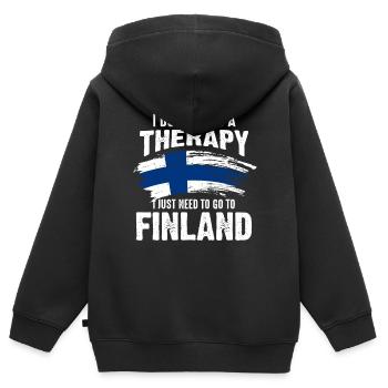 Finnland Ferien - Kinder Premium Organic Zip Hoodie - Schwarz - Hinten - AI Model Kid Male (0cm)