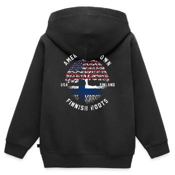 Finnland Nation Fahne Geschenk - Kinder Premium Organic Zip Hoodie - Schwarz - Hinten - AI Model Kid Male (0cm)