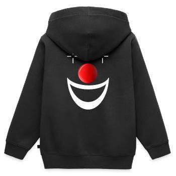 Clown Clownsgesicht lustig Schminke Zirkus Alaaf - Kinder Premium Organic Zip Hoodie - Schwarz - Hinten - AI Model Kid Male (0cm)