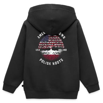 Polen Nation Fahne Geschenk - Kinder Premium Organic Zip Hoodie - Schwarz - Hinten - AI Model Kid Male (0cm)