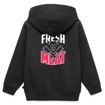 Schlachter Metzger Beruf Geschenk - Kinder Premium Organic Zip Hoodie - Schwarz - Hinten - AI Model Kid Male (0cm)