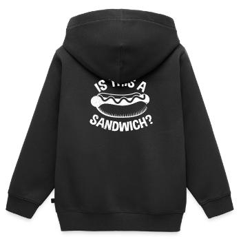 Hot Dog - Kinder Premium Organic Zip Hoodie - Schwarz - Hinten - AI Model Kid Male (0cm)