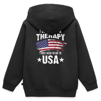 USA Nation Fahne Geschenk - Kinder Premium Organic Zip Hoodie - Schwarz - Hinten - AI Model Kid Male (0cm)