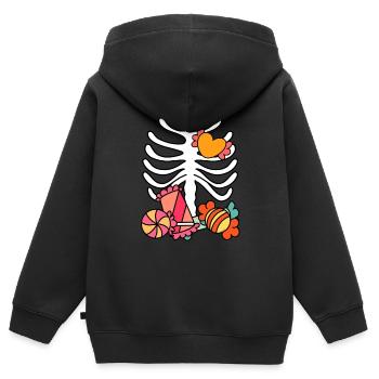 Halloween Skelett Brustkorb Kinder - Kinder Premium Organic Zip Hoodie - Schwarz - Hinten - AI Model Kid Male (0cm)