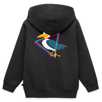 seagulls - Kids Premium Organic Zip-up Hoodie - black - Back - AI Model Kid Male (0cm)