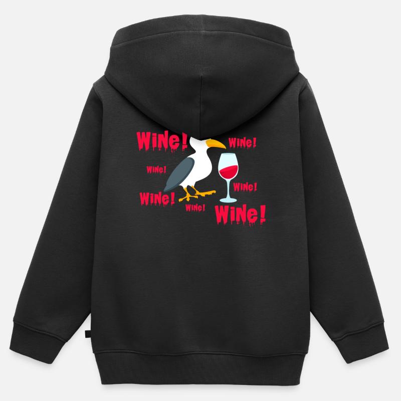 goélands - Sweat Premium à capuche zippé enfant bio - noir
