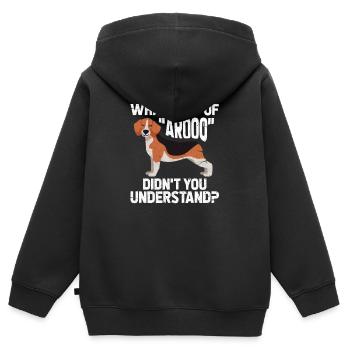 beagle - Sweat Premium à capuche zippé enfant bio - noir - Dos - AI Model Kid Male (0cm)