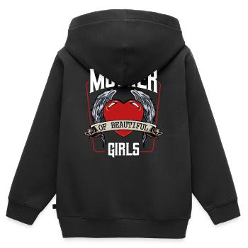 mother and daughter - Kids Premium Organic Zip-up Hoodie - black - Back - AI Model Kid Male (0cm)