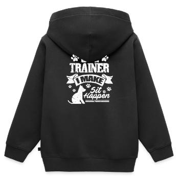 Dog School Dog Dog Dog Trainer Gift - Kids Premium Organic Zip-up Hoodie - black - Back - AI Model Kid Male (0cm)