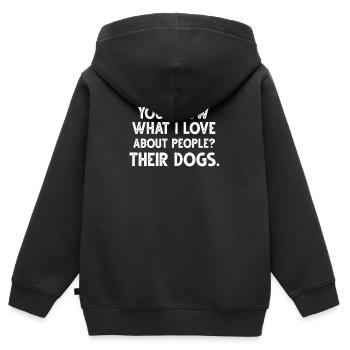 Dog school dog dogs pet puppy gift - Kids Premium Organic Zip-up Hoodie - black - Back - AI Model Kid Male (0cm)