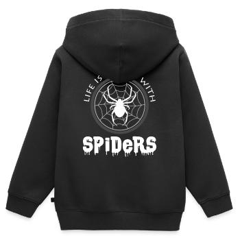 Spinnen - Kinder Premium Organic Zip Hoodie - Schwarz - Hinten - AI Model Kid Male (0cm)