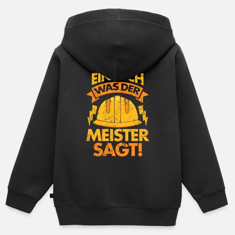 Électricien Maître Ouvriers du bâtiment - Sweat Premium à capuche zippé enfant bio - noir