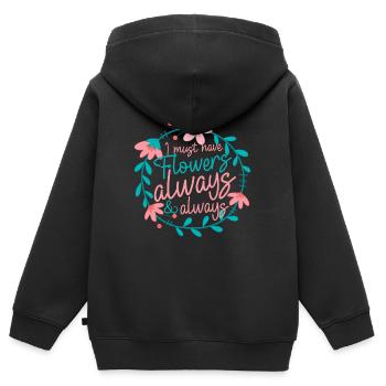 Fleuriste fleuriste fleuriste floristique proverbe - Sweat Premium à capuche zippé enfant bio - noir - Dos - AI Model Kid Male (0cm)