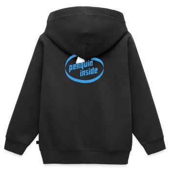 Penguin Inside Informatik lustig Spruch - Kinder Premium Organic Zip Hoodie - Schwarz - Hinten - AI Model Kid Male (0cm)