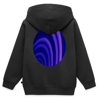 Anneaux fractaux ovales - Sweat Premium à capuche zippé enfant bio - noir - Dos - AI Model Kid Male (0cm)