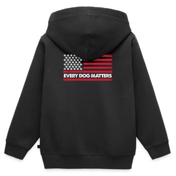 Dog School USA Dogs Pet America Gift - Kids Premium Organic Zip-up Hoodie - black - Back - AI Model Kid Male (0cm)