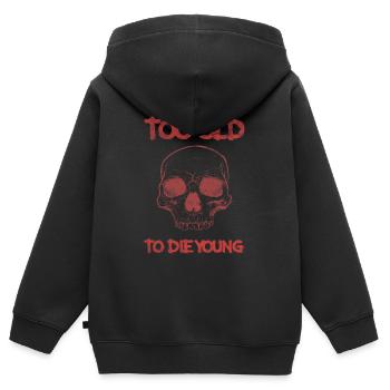 Zu Alt Um Jung Zu Sterben - Kinder Premium Organic Zip Hoodie - Schwarz - Hinten - AI Model Kid Male (0cm)