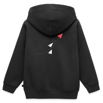 Die Papierflieger - Kinder Premium Organic Zip Hoodie - Schwarz - Hinten - AI Model Kid Male (0cm)