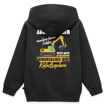 Bagger Graben - Kinder Premium Organic Zip Hoodie - Schwarz - Hinten - AI Model Kid Male (0cm)