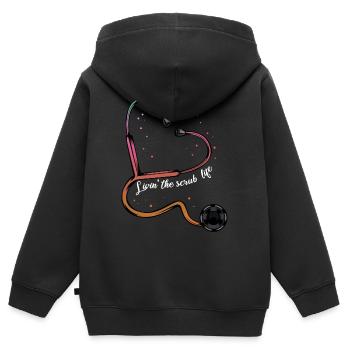 Stéthoscope cool stéthoscope cadeau cadeau - Sweat Premium à capuche zippé enfant bio - noir - Dos - AI Model Kid Male (0cm)