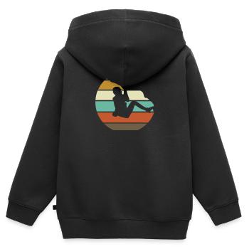 grimpeur - Sweat Premium à capuche zippé enfant bio - noir - Dos - AI Model Kid Male (0cm)