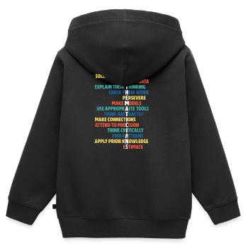 Mathe - Kinder Premium Organic Zip Hoodie - Schwarz - Hinten - AI Model Kid Male (0cm)