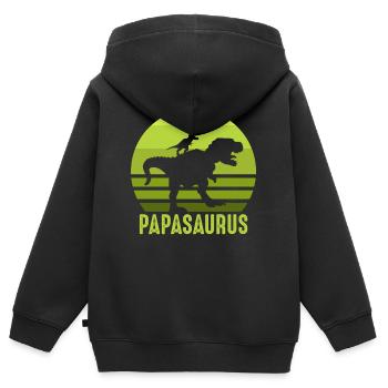 Dinosaurier Museum - Kinder Premium Organic Zip Hoodie - Schwarz - Hinten - AI Model Kid Male (0cm)