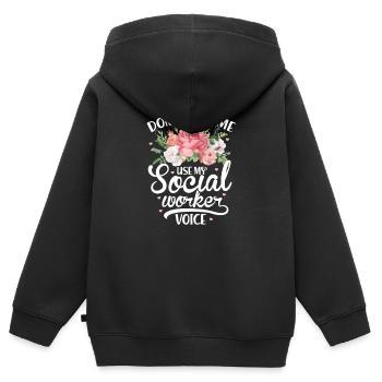 Social worker - Kids Premium Organic Zip-up Hoodie - black - Back - AI Model Kid Male (0cm)