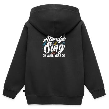 Singen - Kinder Premium Organic Zip Hoodie - Schwarz - Hinten - AI Model Kid Male (0cm)