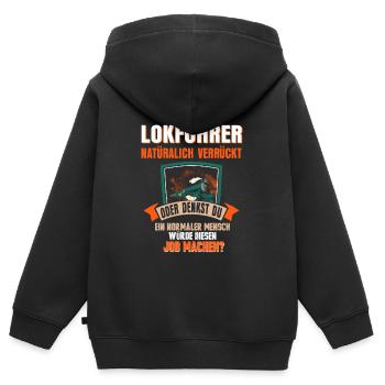 Train driver train - Kids Premium Organic Zip-up Hoodie - black - Back - AI Model Kid Male (0cm)