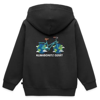Umweltschutz Fridays for Future - Kinder Premium Organic Zip Hoodie - Schwarz - Hinten - AI Model Kid Male (0cm)
