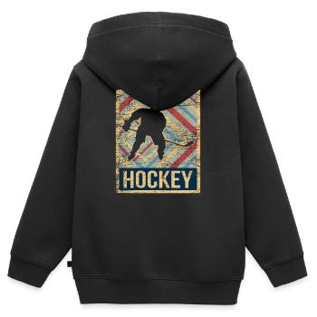 Hockey - Kinder Premium Organic Zip Hoodie - Schwarz - Hinten - AI Model Kid Male (0cm)
