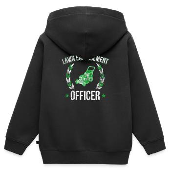 Rasenmähen Rasen - Kinder Premium Organic Zip Hoodie - Schwarz - Hinten - AI Model Kid Male (0cm)