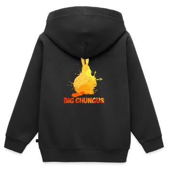 Big Chungus - Sweat Premium à capuche zippé enfant bio - noir - Dos - AI Model Kid Male (0cm)