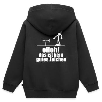 Lustiger Spruch schlechtes zeichen Geschenk - Kinder Premium Organic Zip Hoodie - Schwarz - Hinten - AI Model Kid Male (0cm)