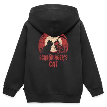 Le chat de Schrödinger Halloween - Sweat Premium à capuche zippé enfant bio - noir - Dos - AI Model Kid Male (0cm)