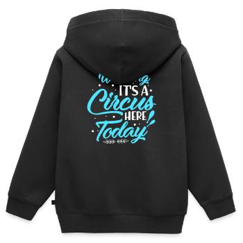 Cirque - Sweat Premium à capuche zippé enfant bio - noir - Dos - AI Model Kid Male (0cm)