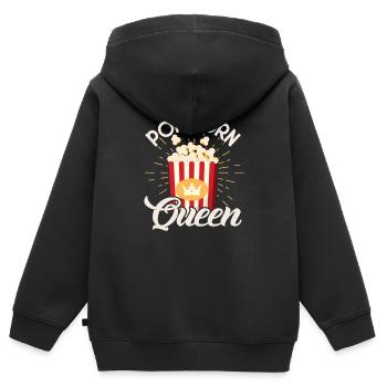 Popcorn Queen - Sweat Premium à capuche zippé enfant bio - noir - Dos - AI Model Kid Male (0cm)