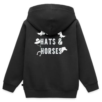 Western Westernhut western boots saying - Kids Premium Organic Zip-up Hoodie - black - Back - AI Model Kid Male (0cm)