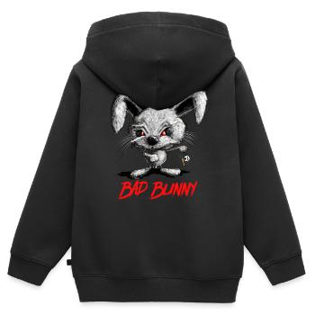 Halloween Vampir Hase I Kaninchen I Böser Hase - Kinder Premium Organic Zip Hoodie - Schwarz - Hinten - AI Model Kid Male (0cm)