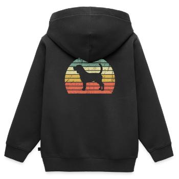 Beagle - Sweat Premium à capuche zippé enfant bio - noir - Dos - AI Model Kid Male (0cm)