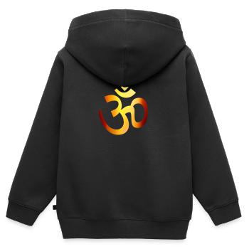 Buddha Om Zen Bouddhisme Signe bouddhiste - Sweat Premium à capuche zippé enfant bio - noir - Dos - AI Model Kid Male (0cm)