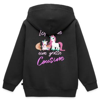 Cousin unicorn baby pink - Kids Premium Organic Zip-up Hoodie - black - Back - AI Model Kid Male (0cm)
