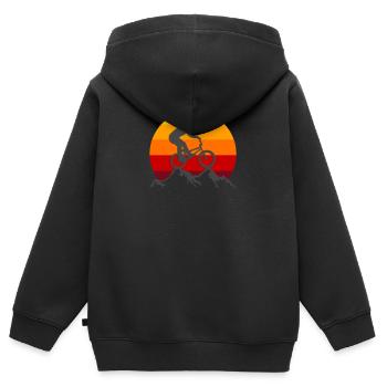 bicycle - Kids Premium Organic Zip-up Hoodie - black - Back - AI Model Kid Male (0cm)