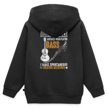 Bassgitarre Kreativ - Kinder Premium Organic Zip Hoodie - Schwarz - Hinten - AI Model Kid Male (0cm)