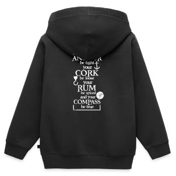 Pirate pirate pirate pirate piraterie - Sweat Premium à capuche zippé enfant bio - noir - Dos - AI Model Kid Male (0cm)