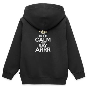 Pirate pirate pirate pirate piraterie - Sweat Premium à capuche zippé enfant bio - noir - Dos - AI Model Kid Male (0cm)
