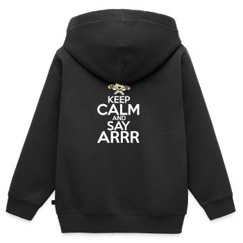 pirate - Sweat Premium à capuche zippé enfant bio - noir - Dos - AI Model Kid Male (0cm)