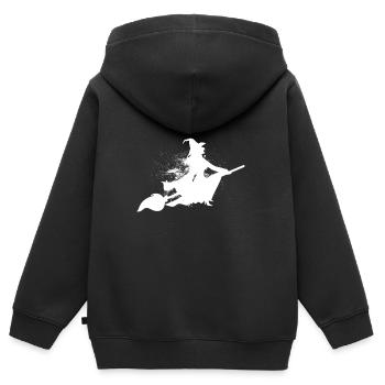 Halloween Fastnacht Hexe Altweiber Geschenk - Kinder Premium Organic Zip Hoodie - Schwarz - Hinten - AI Model Kid Male (0cm)