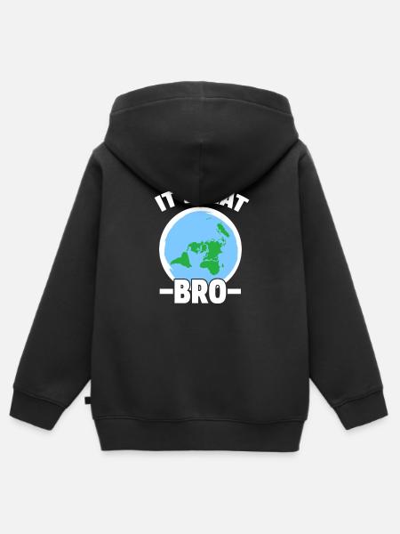Flat Earth - Hettegenser Premium med glidelås barn økologisk - svart
